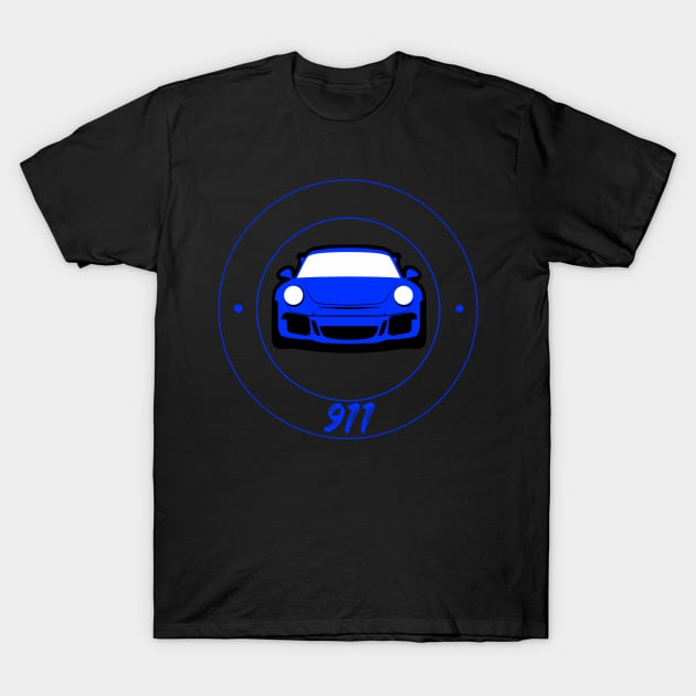 Porsche 911 GT3 RS Sapphire Blue T-Shirt by Carsncoolstuff